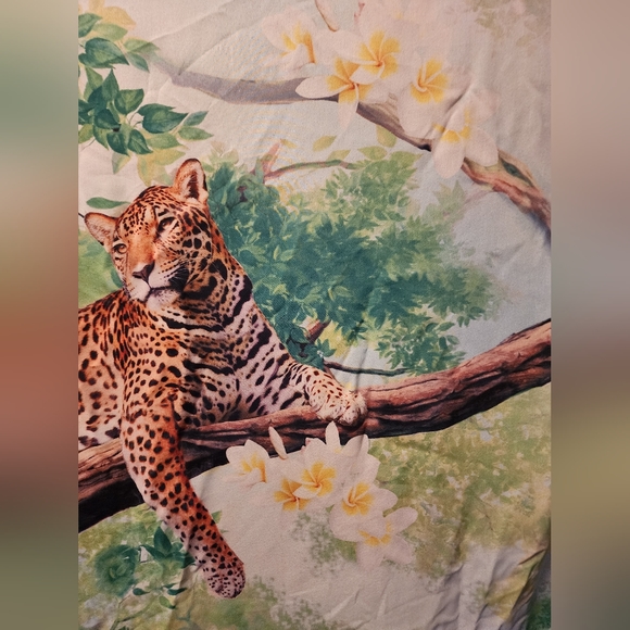 Antthony Signature Printed Chiffon Square Scarf - leopard - Picture 2 of 8